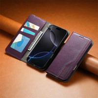 Buy Leather Flip Wallet Case for iPhone 17, Business Standard All-Round Protection, Mobile Phone Case with Stand Function and Magnetic Closure- ABEL at Caseles-iPhone 17 Pro Max, Black