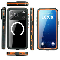Buy IP68 Waterproof Phone Case, Support Magsafe, Built in Screen Protector, Full Body Heavy Duty Shockproof,Aiden at Caseles-iPhone 17 Pro Max, Black