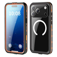 Buy IP68 Waterproof Phone Case, Support Magsafe, Built in Screen Protector, Full Body Heavy Duty Shockproof,Aiden at Caseles-iPhone 17 Pro Max, Orange