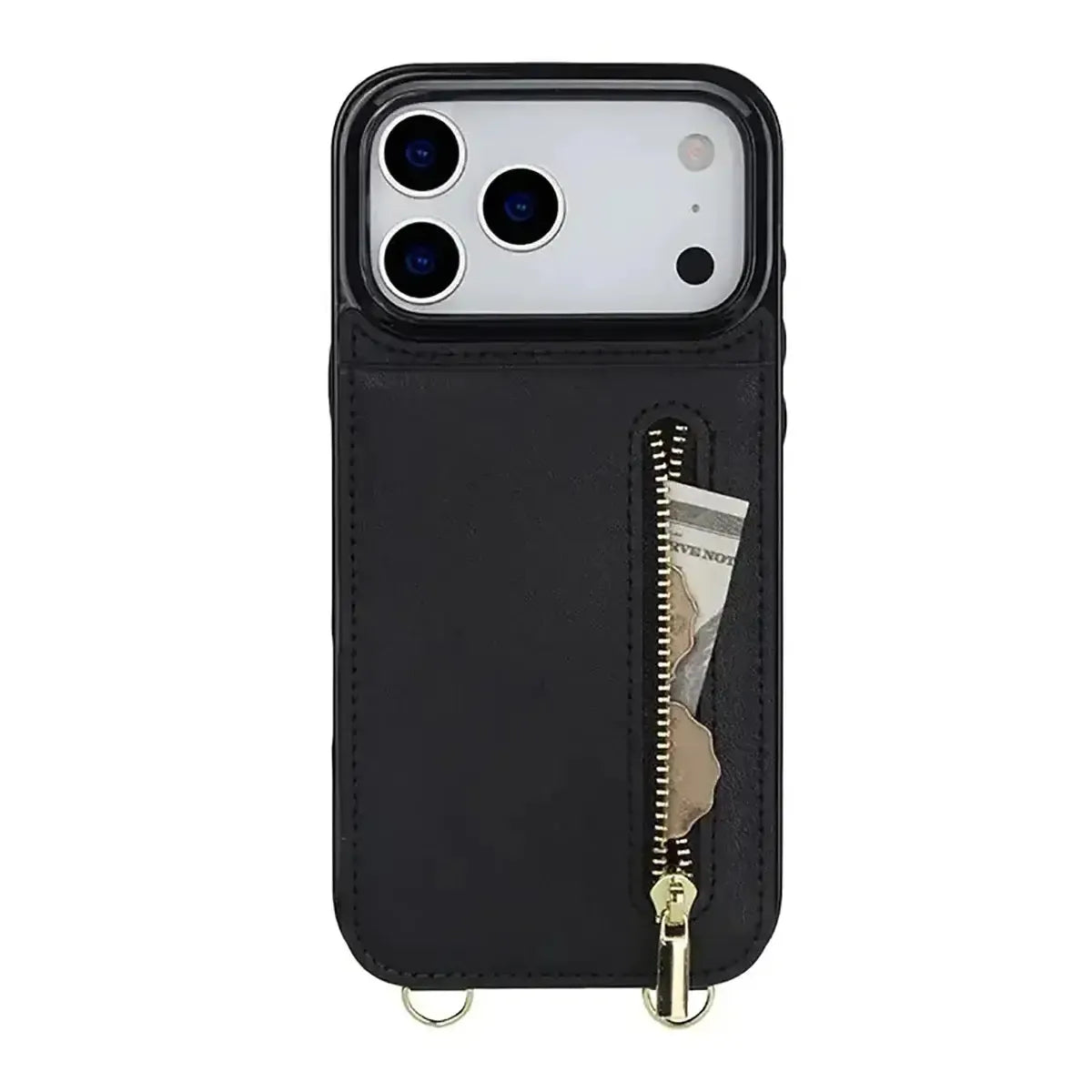 Buy Crossbody Wallet Phone Case, 5 Card Slots, Premium Leather, Kickstand Shockproof Case, Alina at Caseles-iPhone 17 Pro Max, Alina-Black