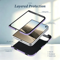 Buy Chic Quilted PU Leather Case with Layered Protection, PC Frame, 2mm Raised Camera Edge & 1.2mm Raised Screen Bezel for iPhone Duo - CALLA at Caseles-iPhone Duo, Black
