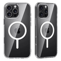 Buy Slim crystal-clear MagSafe iPhone case with strong magnetic adsorption, anti-yellowing durability, and military-grade drop protection - iPhone MagSafe Clear Case at Caseles -iPhone 17 Pro Max, 