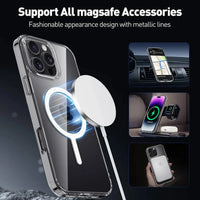 Buy Slim crystal-clear MagSafe iPhone case with strong magnetic adsorption, anti-yellowing durability, and military-grade drop protection - iPhone MagSafe Clear Case at Caseles -iPhone 17 Pro Max, 