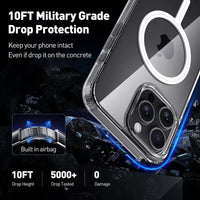 Buy Slim crystal-clear MagSafe iPhone case with strong magnetic adsorption, anti-yellowing durability, and military-grade drop protection - iPhone MagSafe Clear Case at Caseles -iPhone 17 Pro Max, 
