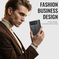 Buy Slim & Lightweight Flip Folio with 2 Card Slots, 1 Cash Slot, RFID Protection, Magnetic Closure & Wireless Charging Support for iPhone Duo - CLEO at Caseles-iPhone Duo, Black