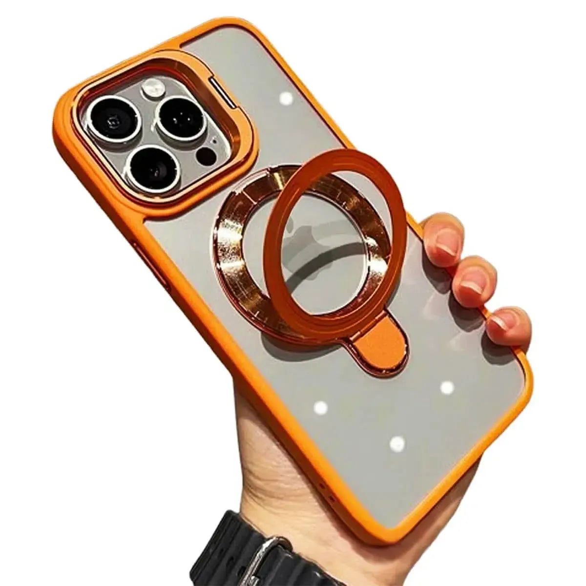 Buy 15FT Military-Grade Drop Protection, Magnetic Phone Case with Kickstand & Camera Protector,Elliott at Caseles-iPhone 16 Pro Max, Orange