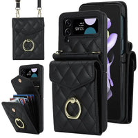 Buy Crossbody Wallet Phone Case, 360 Rotation Ring Holder, Card Slots & Detachable Wrist Strap, RFID Blocking, Kickstand, Shockproof Cover,HATTIE at Caseles-Samsung Galaxy Z Fold 6, Black
