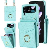 Buy Crossbody Wallet Phone Case, 360 Rotation Ring Holder, Card Slots & Detachable Wrist Strap, RFID Blocking, Kickstand, Shockproof Cover,HATTIE at Caseles-Samsung Galaxy Z Fold 6, Blue