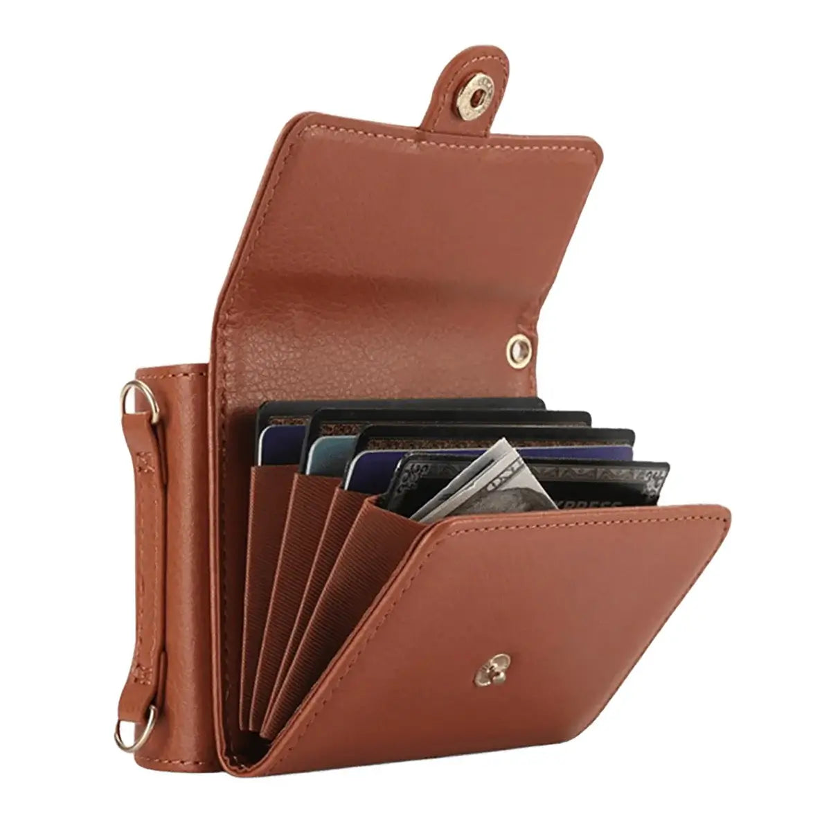 Buy Samsung Galaxy Z Flip Crossbody Wallet Case, RFID Blocking Leather Cover with Detachable Strap & Card Slots - IRIS at Caseles-Samsung Galaxy Z Flip 7, Black