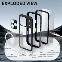 Buy IP68 Waterproof Phone Case, Compatible with Magsafe, Built in Screen Protector, 14FT Shockproof, Rugged Metal Full Body Aluminum Cover - Kayden at Caseles-iPhone 17 Pro Max, Black
