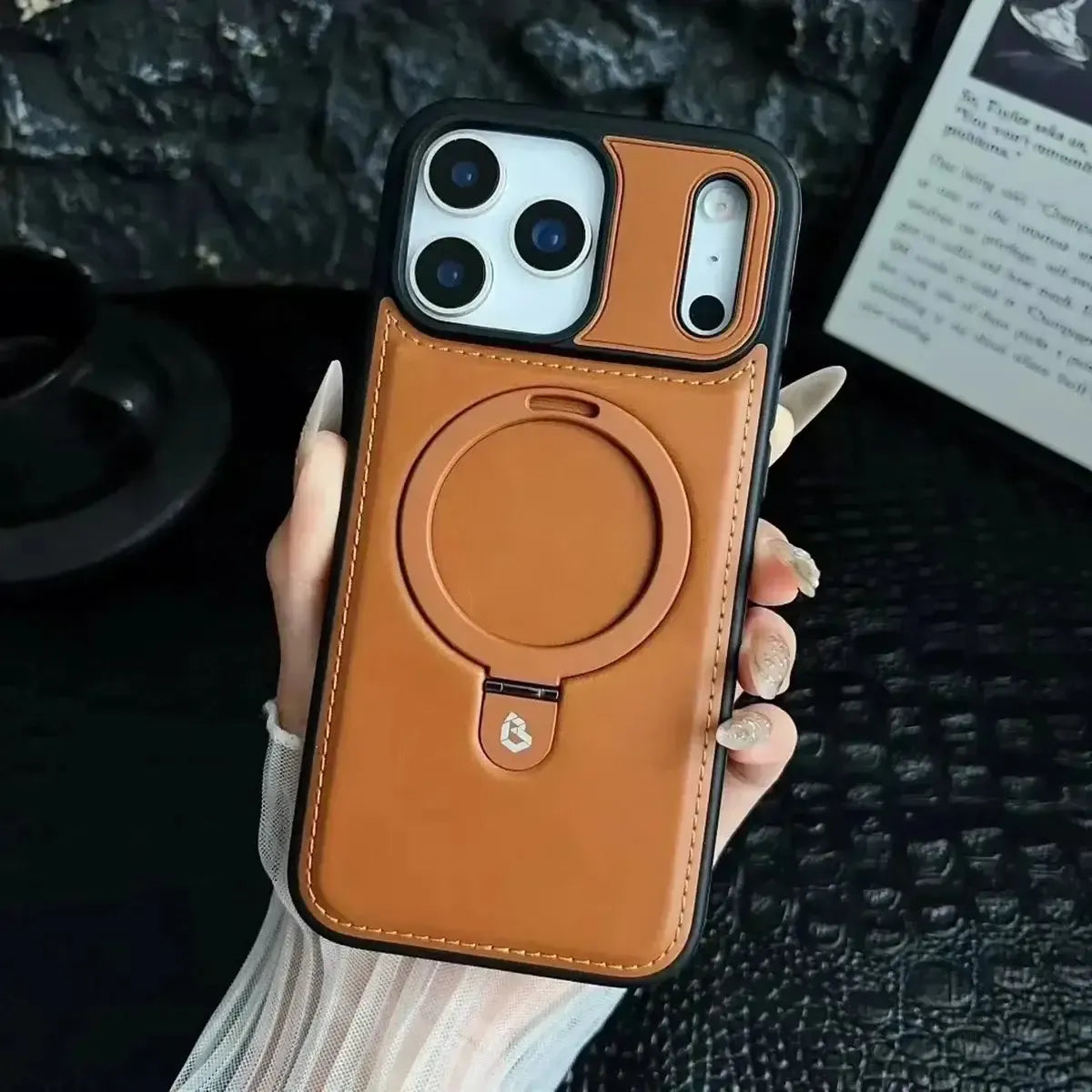 Buy Classic Leather Phone Case, Support MagSafe Wireless Charging, Premium Leather,iPhone Case - MATEO at Caseles-iPhone 17 Pro Max, Mateo-Brown