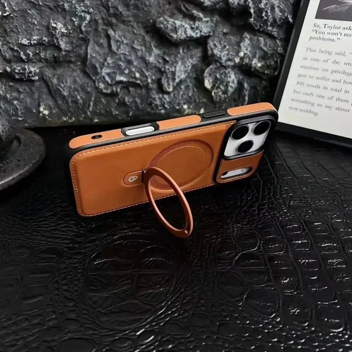 Buy Classic Leather Phone Case, Support MagSafe Wireless Charging, Premium Leather,iPhone Case - MATEO at Caseles-iPhone 17 Pro Max, Mateo-Brown