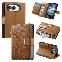 Buy Vegan Leather Flip Case with Multi-Card Slots, Zipper Pocket, Hands-Free Kickstand & Drop-Resistant Defense - MAVE at Caseles-iPhone Ultra, Brown