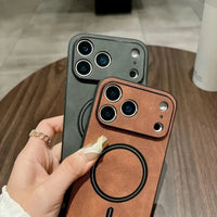 Buy Caseles MagSafe-compatible Ultra-Soft Nappa Leather with SnapLock Technology,Nappa at Caseles-iPhone 17 Pro Max, Brown