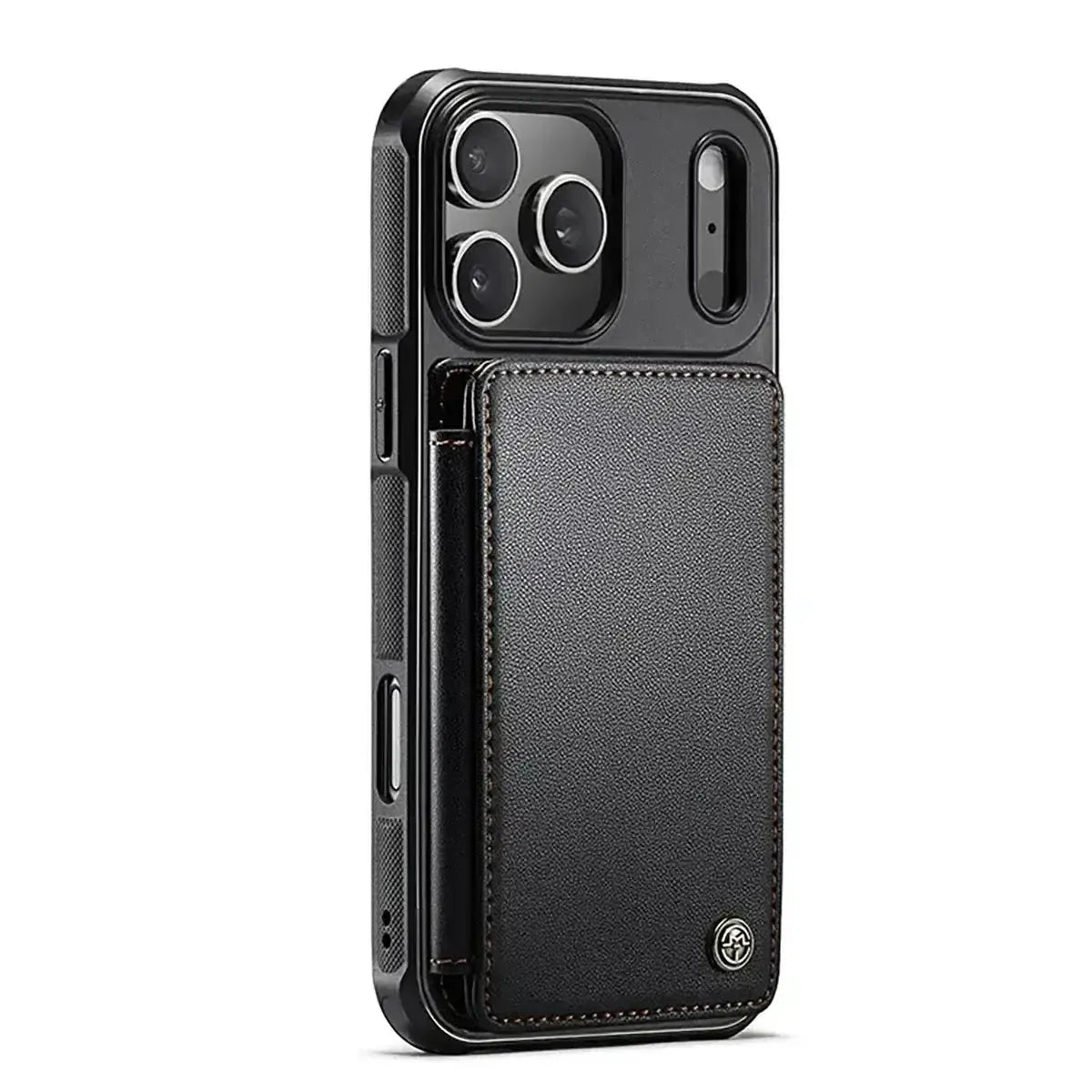 Buy Leather Flip Folio Phone Wallet Case, Magnetic Snap & RFID Blocking Card Slots, Kickstand Shockproof Protective Cover - NASH at Caseles-iPhone 17 Pro Max, Nash-Black