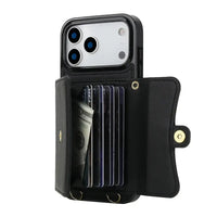 Buy Crossbody Wallet Phone Case, Magnetic Closure Flip Handbag, Leather, Card Holder, Wrist Strap Lanyard, RFID Blocking Kickstand Cover - OLIVIA at Caseles-iPhone 17 Pro Max, Oliana-Black