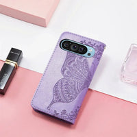 Buy Wallet Case for Google Pixel, Leather Flip Cover with Card Slots, Wrist Strap, Butterfly Embossed Design, Stand Feature for Women - Piper at Caseles-Google Pixel 10 Pro XL, Black