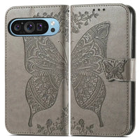 Buy Wallet Case for Google Pixel, Leather Flip Cover with Card Slots, Wrist Strap, Butterfly Embossed Design, Stand Feature for Women - Piper at Caseles-Google Pixel 10 Pro XL, Black