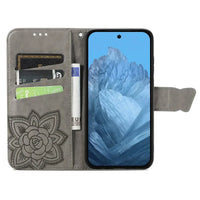 Buy Wallet Case for Google Pixel, Leather Flip Cover with Card Slots, Wrist Strap, Butterfly Embossed Design, Stand Feature for Women - Piper at Caseles-Google Pixel 10 Pro XL, Black