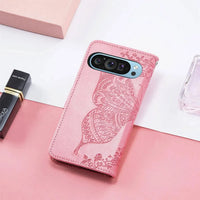 Buy Wallet Case for Google Pixel, Leather Flip Cover with Card Slots, Wrist Strap, Butterfly Embossed Design, Stand Feature for Women - Piper at Caseles-Google Pixel 10 Pro XL, Black