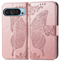 Buy Wallet Case for Google Pixel, Leather Flip Cover with Card Slots, Wrist Strap, Butterfly Embossed Design, Stand Feature for Women - Piper at Caseles-Google Pixel 10 Pro XL, Black