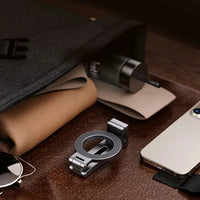 Buy 360° Rotating Magnetic Car Phone Holder, Retractable Mount for iPhone & More - Portable Magnetic Phone Holder at Caseles-Silver, 