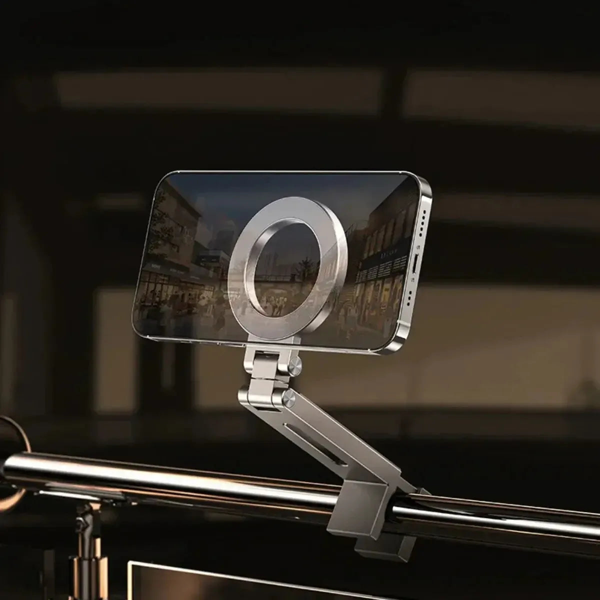 Buy 360° Rotating Magnetic Car Phone Holder, Retractable Mount for iPhone & More - Portable Magnetic Phone Holder at Caseles-Silver, 