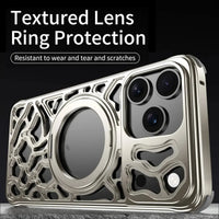 Buy Aluminum Metal Frameless Design Bumper Phone Case for iPhone with Rotatable Ring Holder Magnetic Kickstand Cover - ZEE at Caseles-iPhone 17 Pro Max, Black