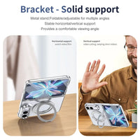 Buy Transparent Magnetic Case with 360° Metal Ring Stand, 1:1 Precise Camera Protection, Screen Protector & 12FT Drop Defense - REVON at Caseles-iPhone Duo, Black