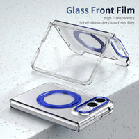 Buy Transparent Magnetic Case with 360° Metal Ring Stand, 1:1 Precise Camera Protection, Screen Protector & 12FT Drop Defense - REVON at Caseles-iPhone Duo, Black