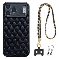 Buy Camellia Quilted Case with 1.2m Crossbody Strap, Universal Single & Dual Hole Attachment, Shockproof Fashion Cover - SMITA at Caseles-iPhone 17 Pro Max, Quilting