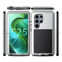 Buy Classic Full Body Metal Armor Phone Case, with Screen Protector, Heavy Duty Defender Shockproof Case - TRAVIS at Caseles-Samsung Galaxy S25 Ultra, Taddeo-Black
