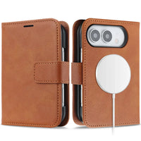 Buy MagSafe Compatible Leather Flip Wallet with RFID Blocking, 2 Card Slots, 1 Cash Slot & Detachable Magnetic Phone Cover for iPhone Duo - VALEN at Caseles-iPhone Duo, Black