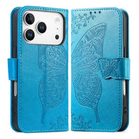 Buy Wallet Case for iPhone, Leather Flip Cover with Card Slots, Wrist Strap, Butterfly Embossed Design, Stand Feature - VANNY at Caseles-iPhone 17 Pro Max, Black