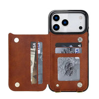 Buy Crossbody Wallet Case for iPhone, Magnetic Leather Flip Cover with Detachable Lanyard Strap, Card Holder & Kickstand, Shockproof Protection, Wyla at Caseles-iPhone 17 Pro Max, Black